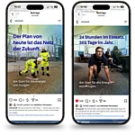 Zwei Smartphones mit Social Media Inhalten der Netze ODR 