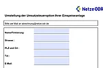 Formular "Umstellung der Umsatzsteueroption Ihrer Einspeiseanlage"